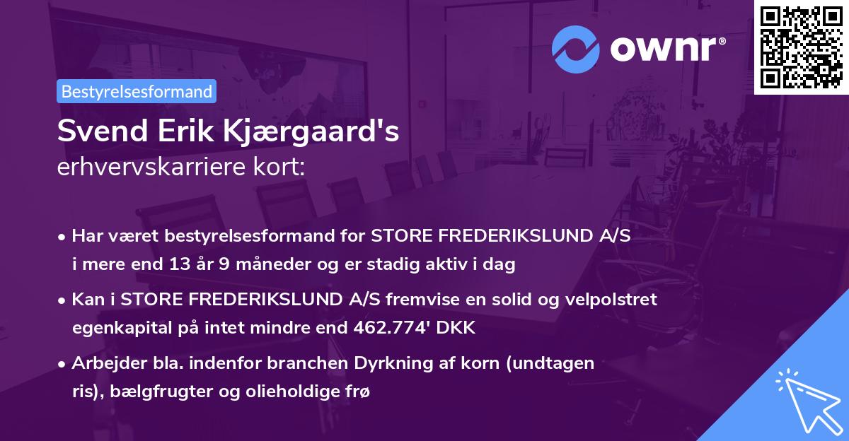 Svend Erik Kjærgaard's erhvervskarriere kort