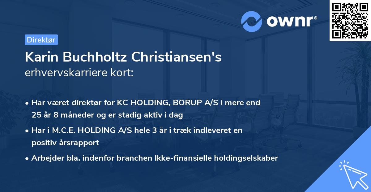 Karin Buchholtz Christiansen's erhvervskarriere kort