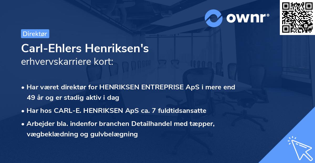 Carl-Ehlers Henriksen's erhvervskarriere kort