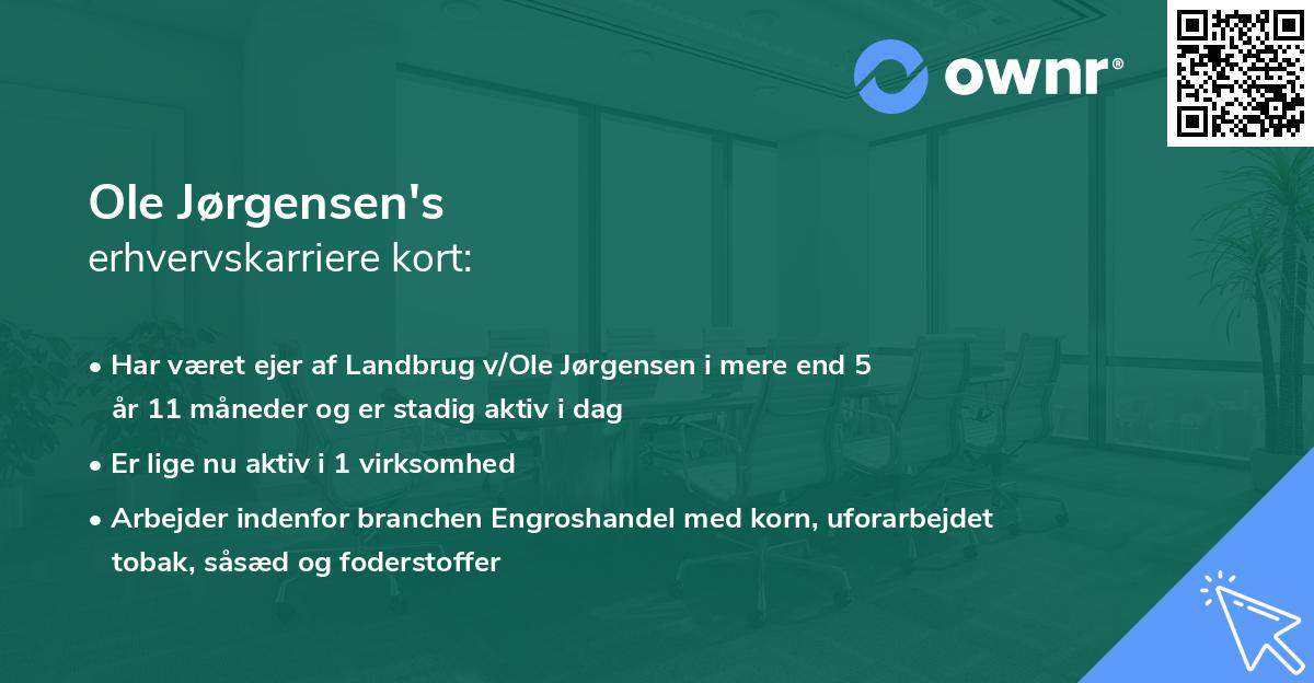 Ole Jørgensen's erhvervskarriere kort