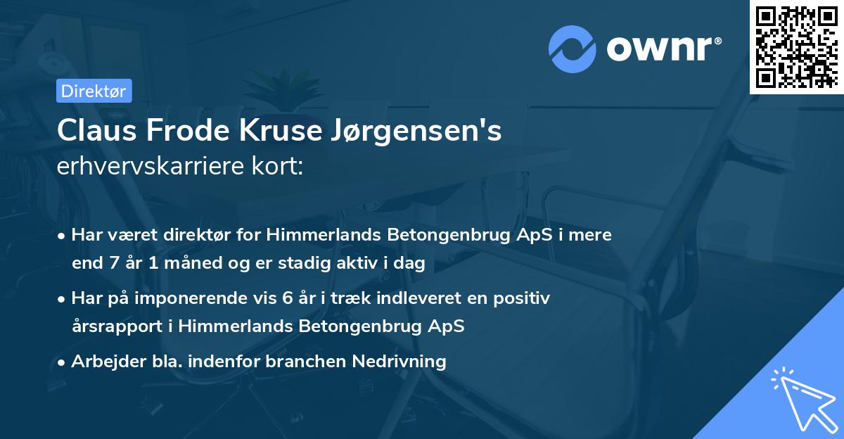 Claus Frode Kruse Jørgensen's erhvervskarriere kort