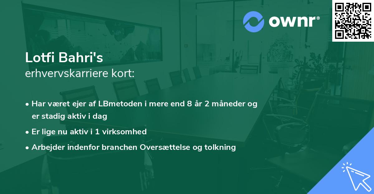 Lotfi Bahri's erhvervskarriere kort