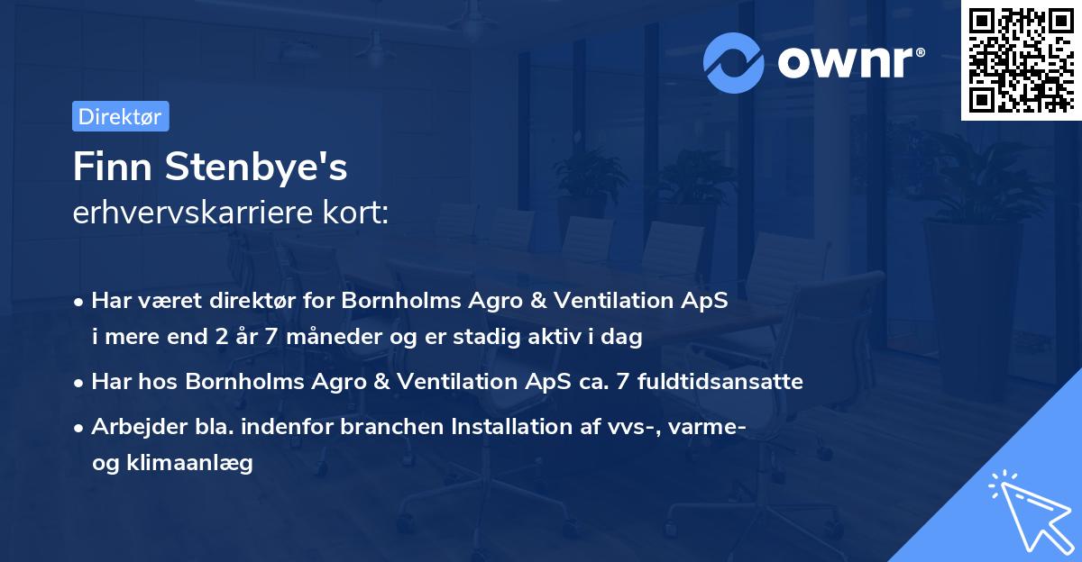 Finn Stenbye's erhvervskarriere kort