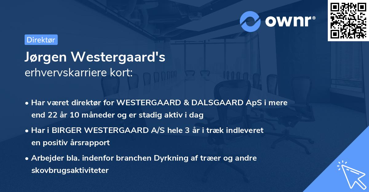 Jørgen Westergaard's erhvervskarriere kort