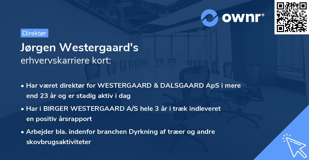 Jørgen Westergaard's erhvervskarriere kort