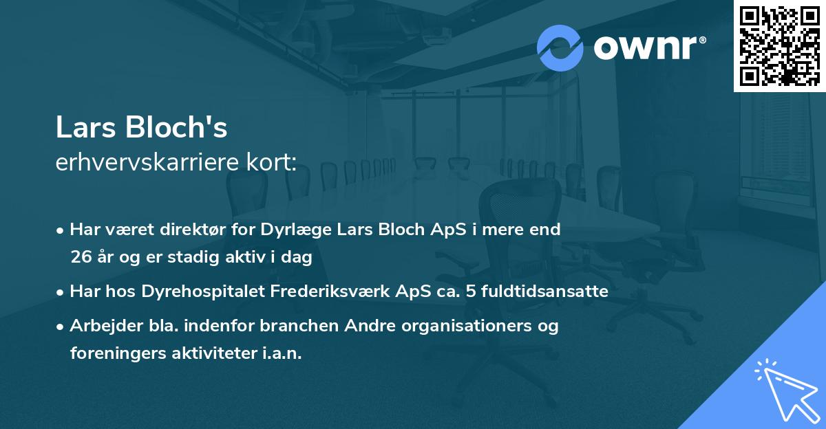 Lars Bloch's erhvervskarriere kort