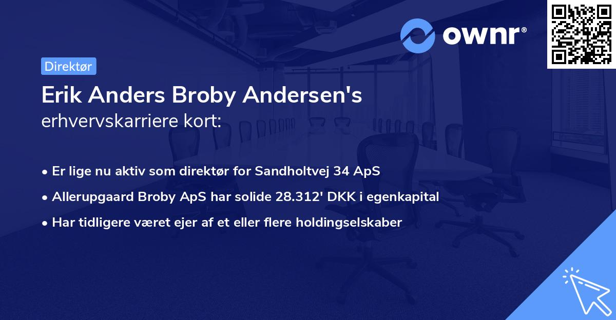 Erik Anders Broby Andersen's erhvervskarriere kort