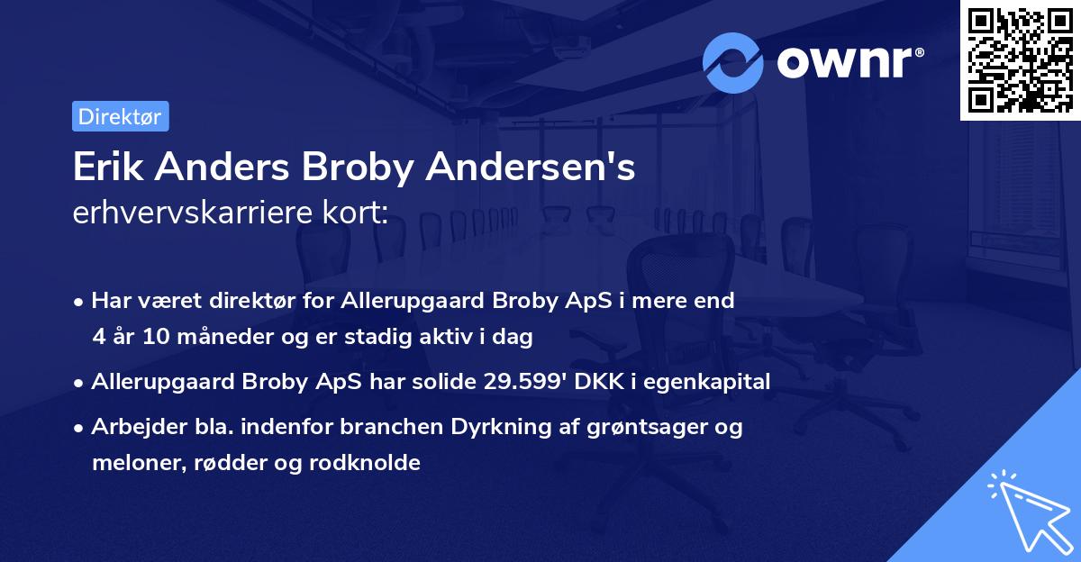 Erik Anders Broby Andersen's erhvervskarriere kort