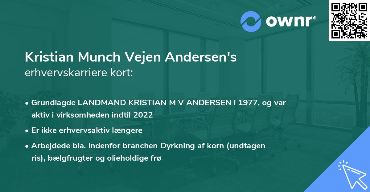 Kristian Munch Vejen Andersen's erhvervskarriere kort