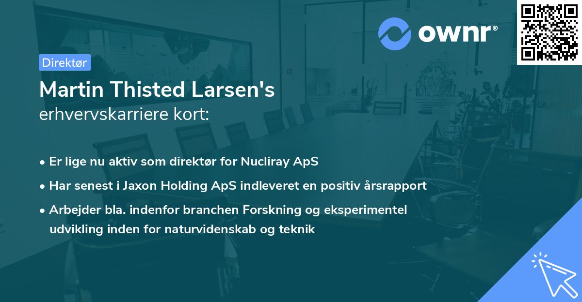 Martin Thisted Larsen's erhvervskarriere kort