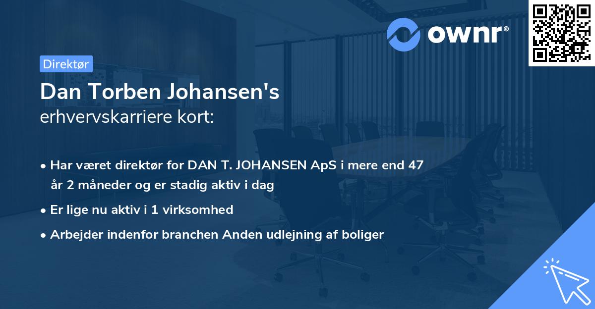 Dan Torben Johansen's erhvervskarriere kort