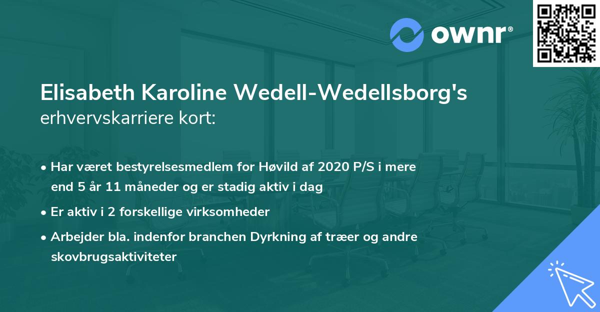 Elisabeth Karoline Wedell-Wedellsborg's erhvervskarriere kort
