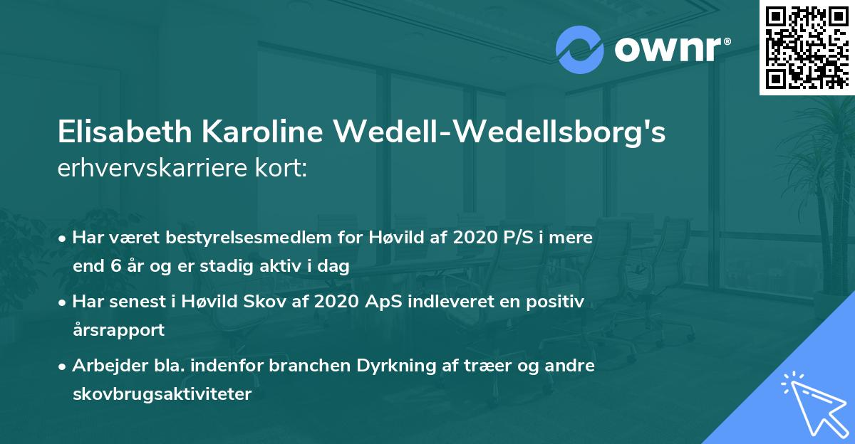Elisabeth Karoline Wedell-Wedellsborg's erhvervskarriere kort