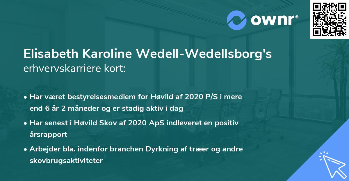 Elisabeth Karoline Wedell-Wedellsborg's erhvervskarriere kort