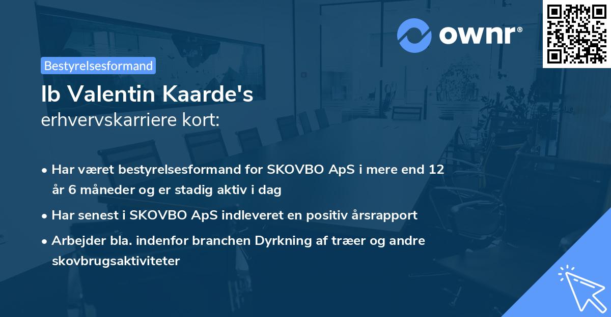 Ib Valentin Kaarde's erhvervskarriere kort