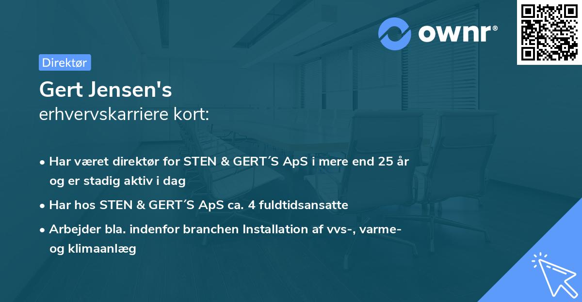 Gert Jensen's erhvervskarriere kort