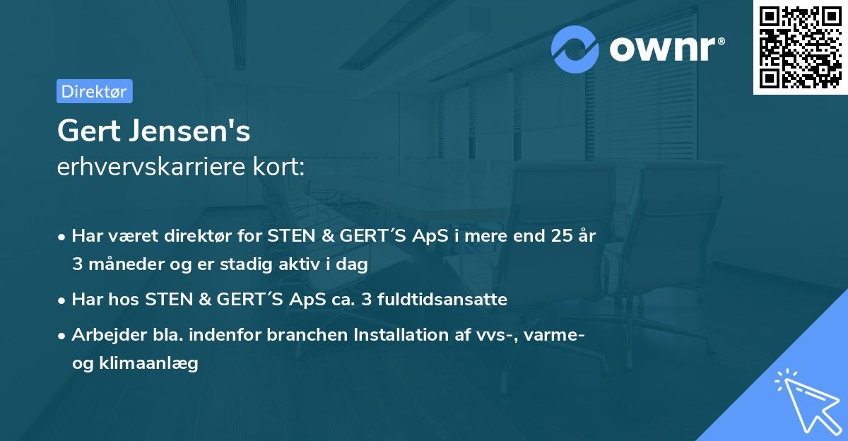 Gert Jensen's erhvervskarriere kort