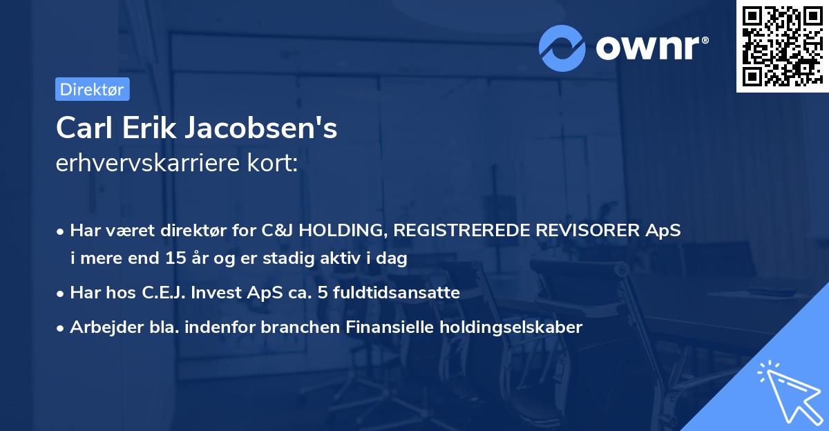 Carl Erik Jacobsen's erhvervskarriere kort