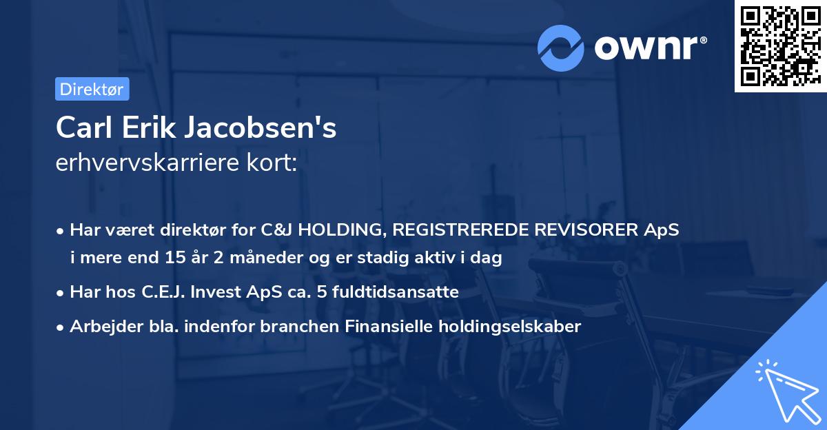 Carl Erik Jacobsen's erhvervskarriere kort