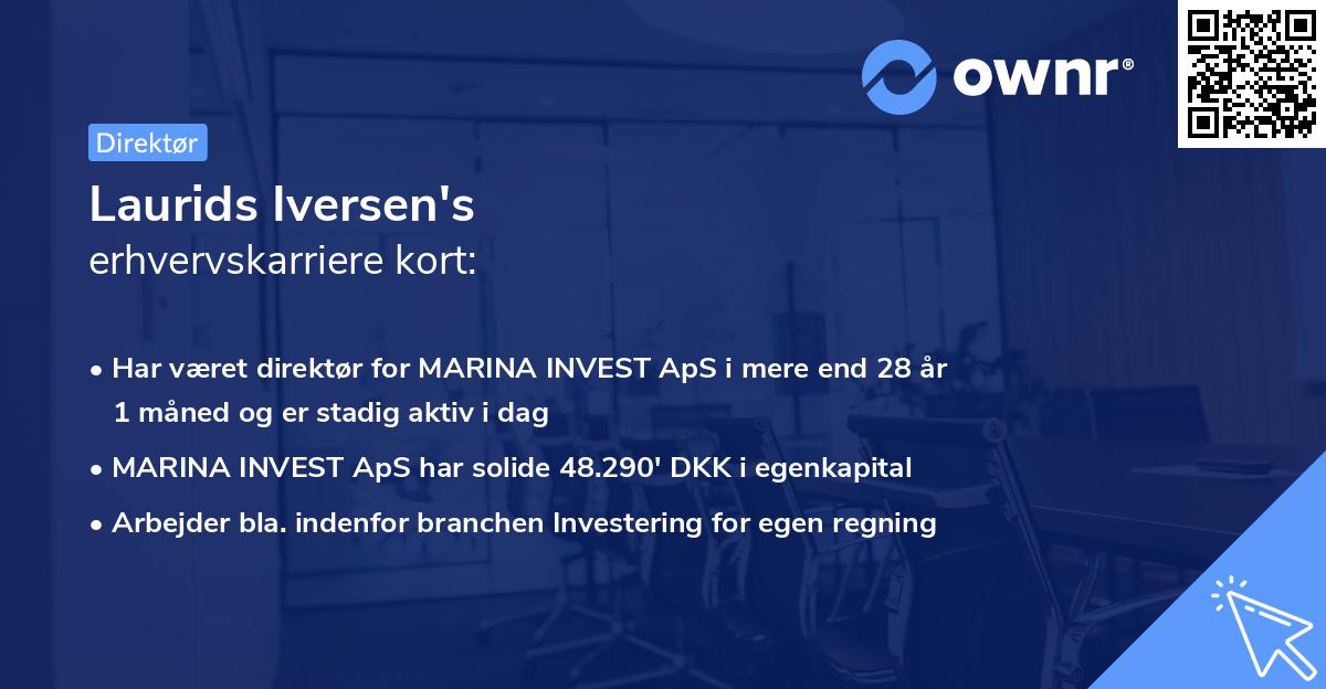 Laurids Iversen's erhvervskarriere kort