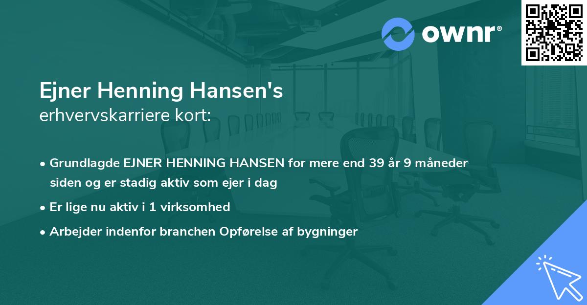 Ejner Henning Hansen's erhvervskarriere kort