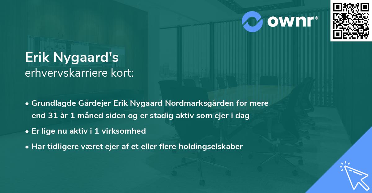 Erik Nygaard's erhvervskarriere kort