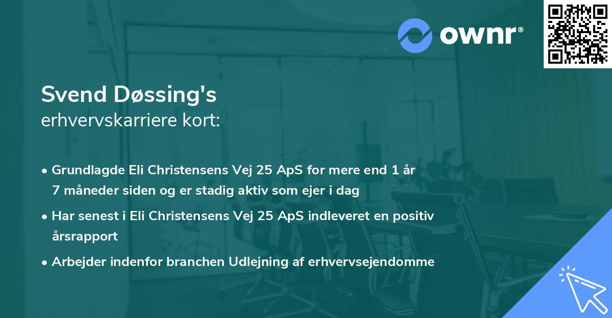 Svend Døssing's erhvervskarriere kort