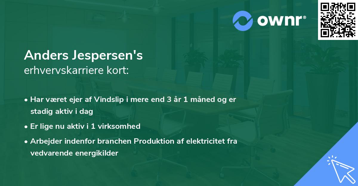 Anders Jespersen's erhvervskarriere kort