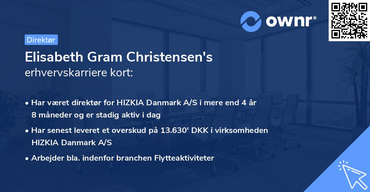 Elisabeth Gram Christensen's erhvervskarriere kort