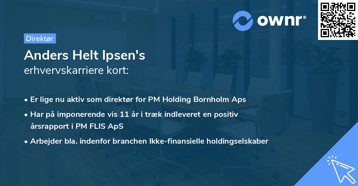 Anders Helt Ipsen's erhvervskarriere kort