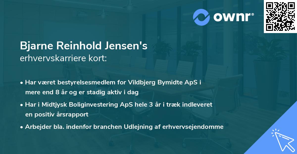 Bjarne Reinhold Jensen's erhvervskarriere kort