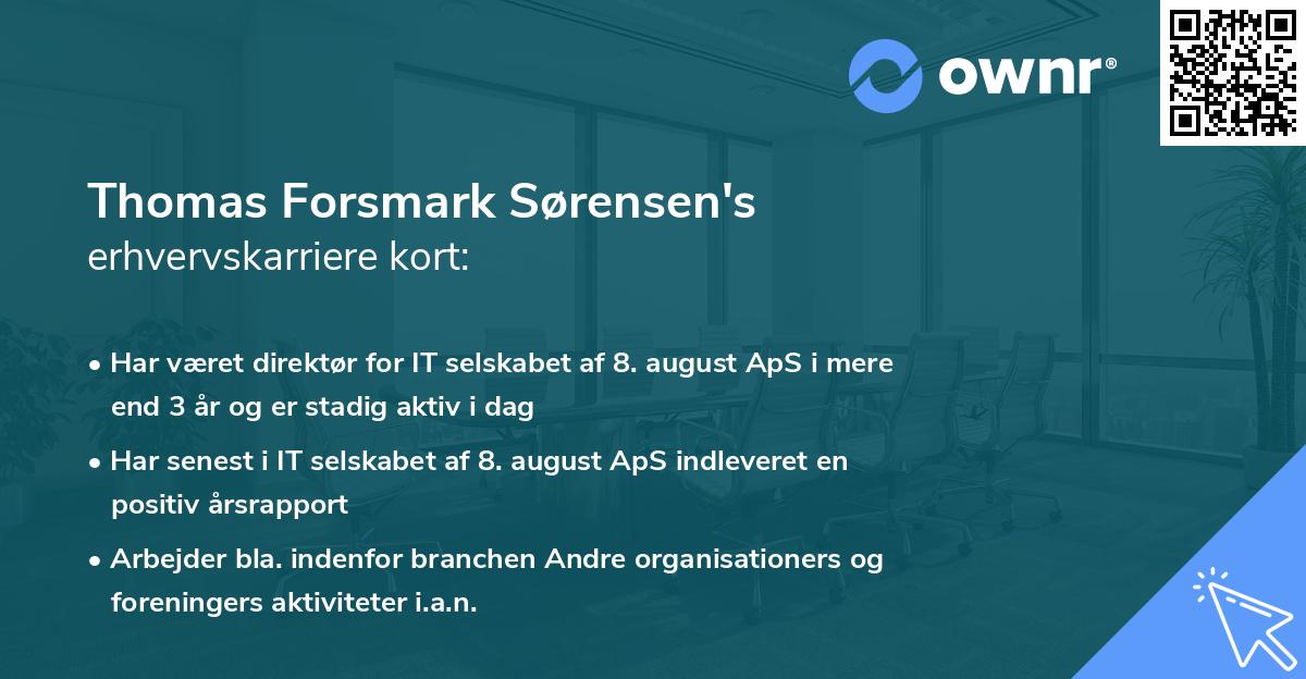Thomas Forsmark Sørensen's erhvervskarriere kort