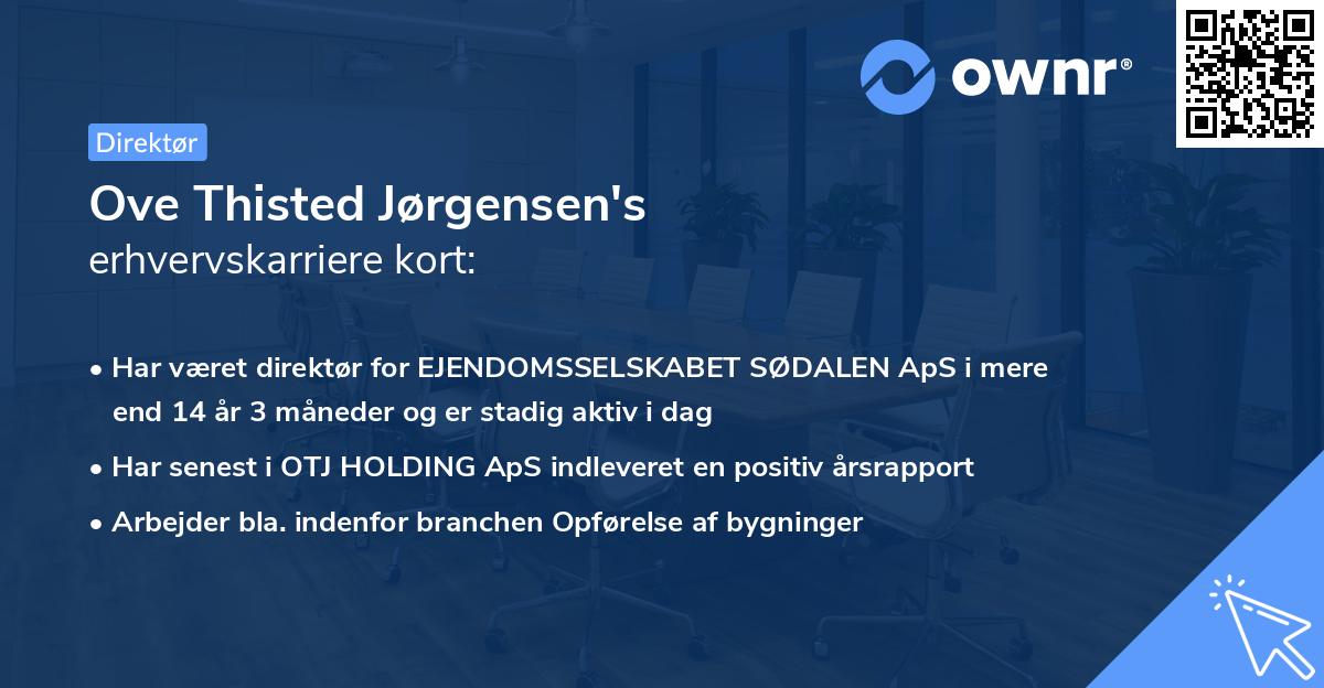 Ove Thisted Jørgensen's erhvervskarriere kort