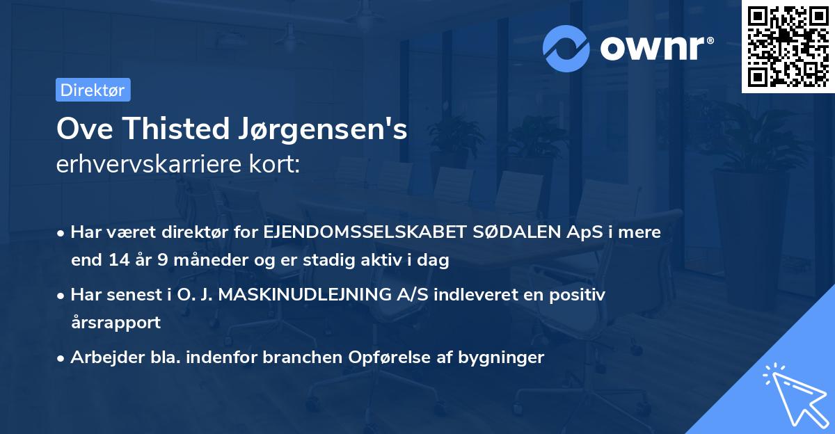 Ove Thisted Jørgensen's erhvervskarriere kort