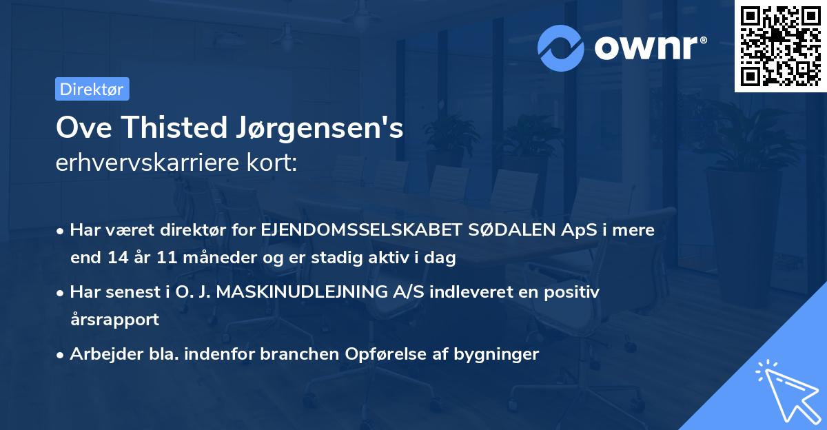 Ove Thisted Jørgensen's erhvervskarriere kort