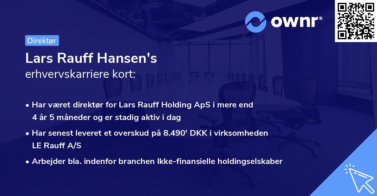 Lars Rauff Hansen's erhvervskarriere kort