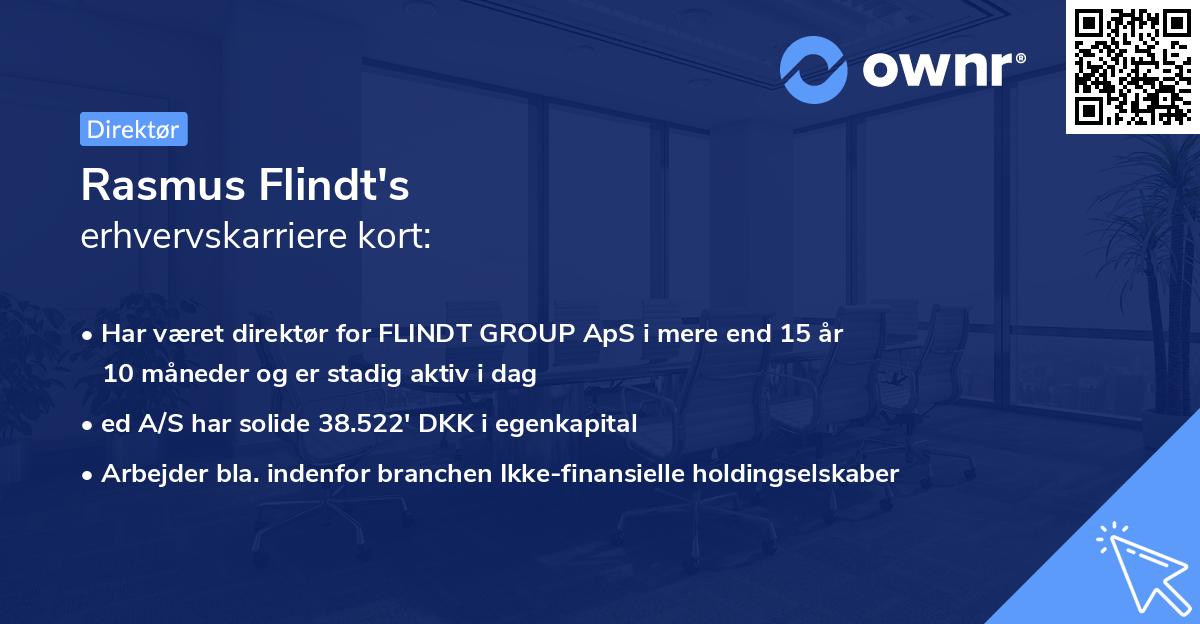 Rasmus Flindt's erhvervskarriere kort