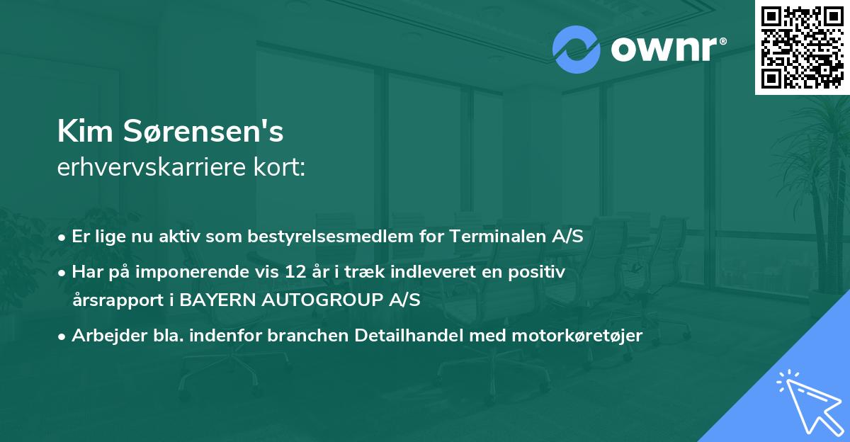 Kim Sørensen's erhvervskarriere kort