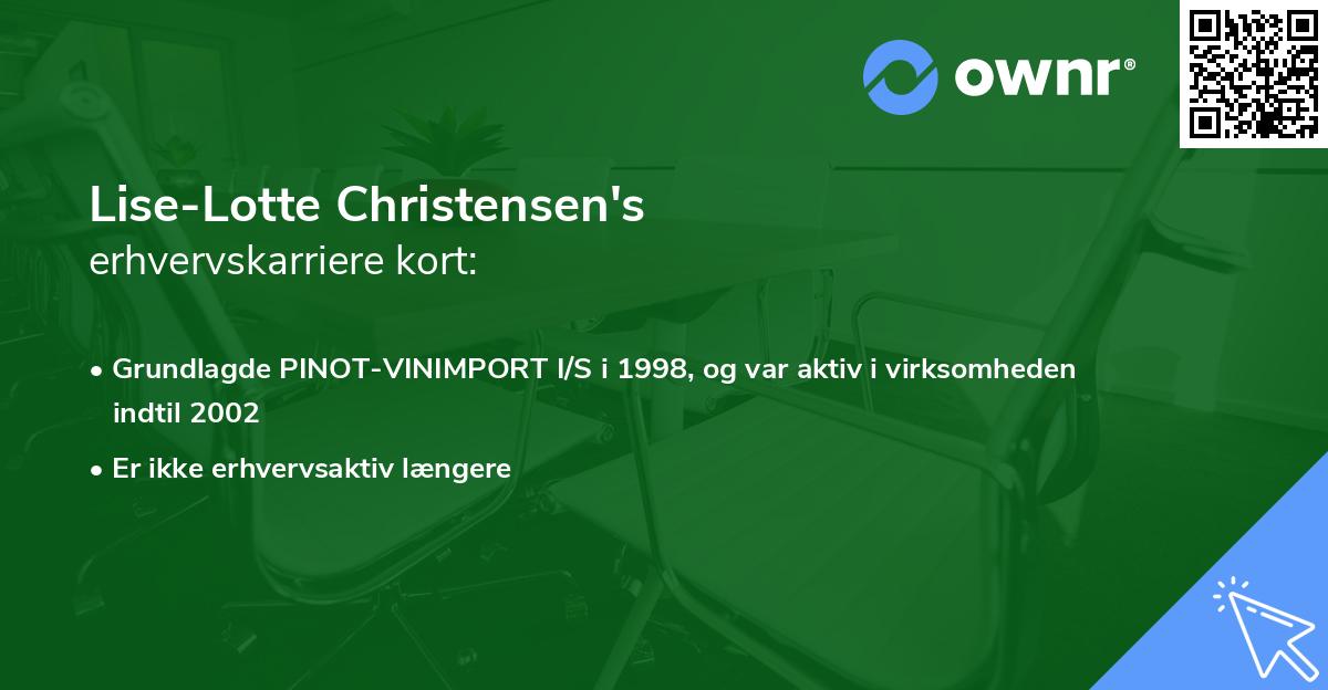 Lise-Lotte Christensen's erhvervskarriere kort