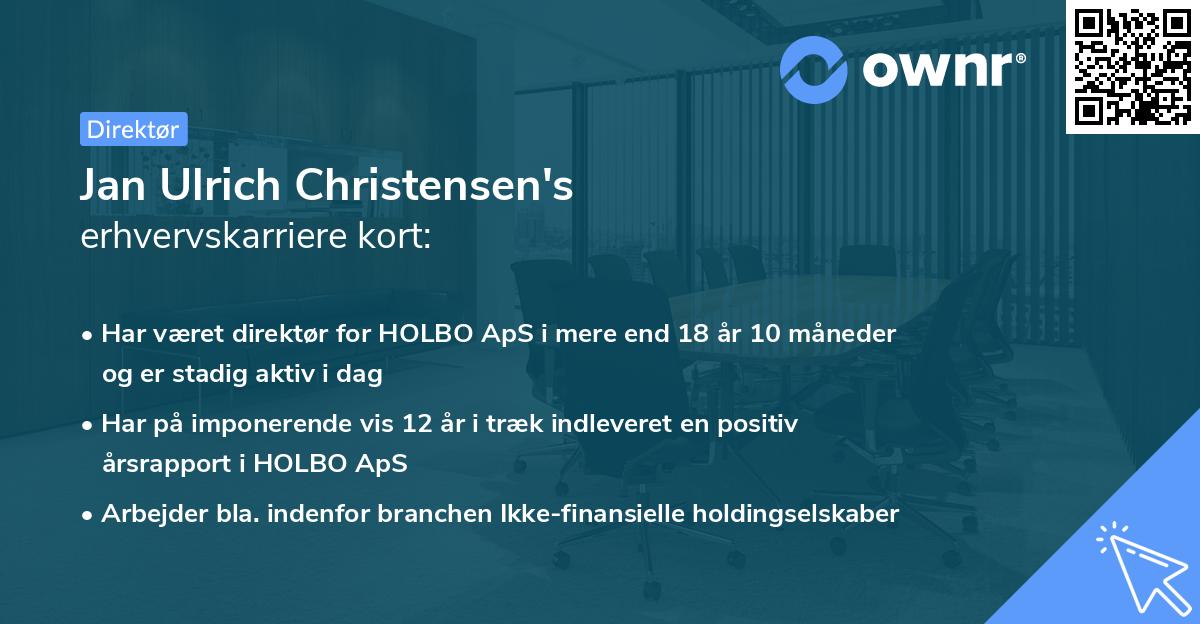 Jan Ulrich Christensen's erhvervskarriere kort
