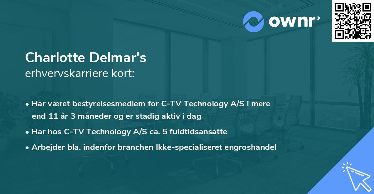 Charlotte Delmar's erhvervskarriere kort