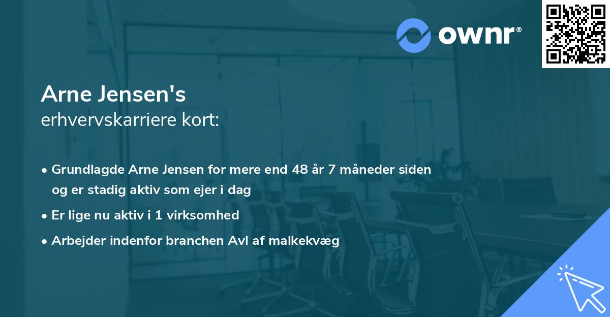 Arne Jensen's erhvervskarriere kort