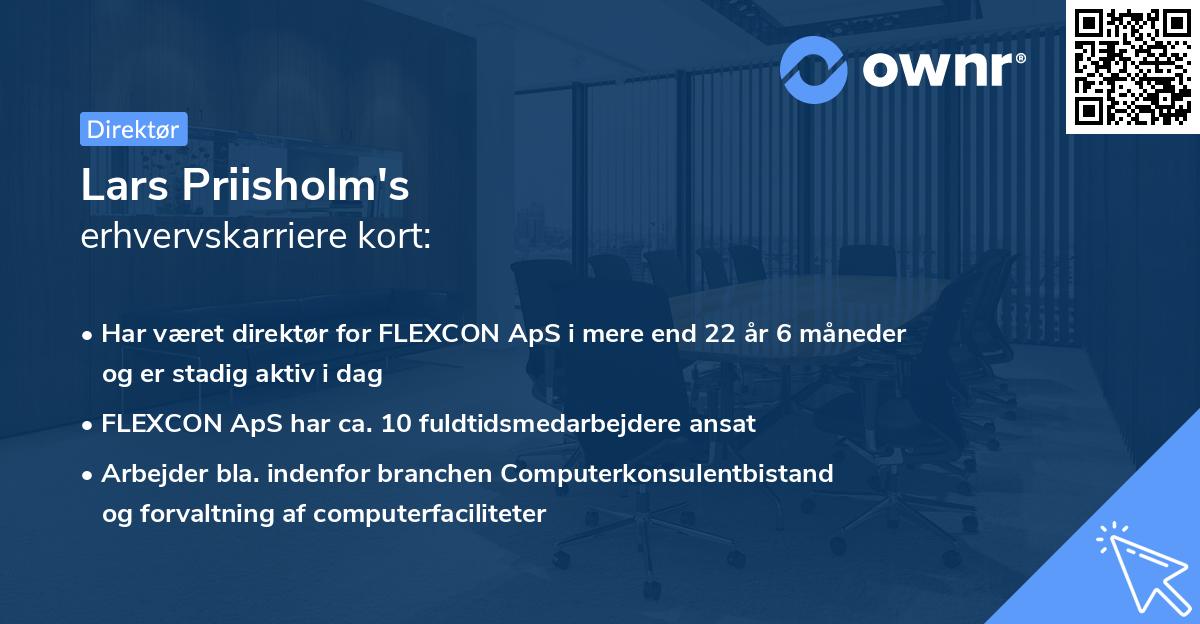 Lars Priisholm's erhvervskarriere kort