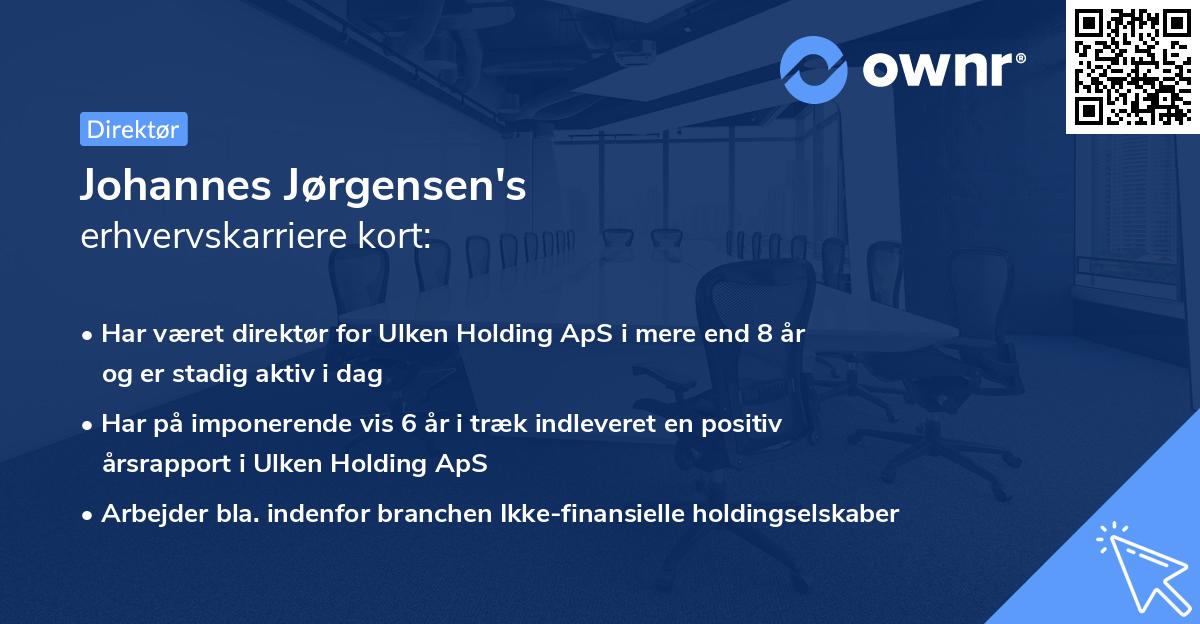 Johannes Jørgensen's erhvervskarriere kort