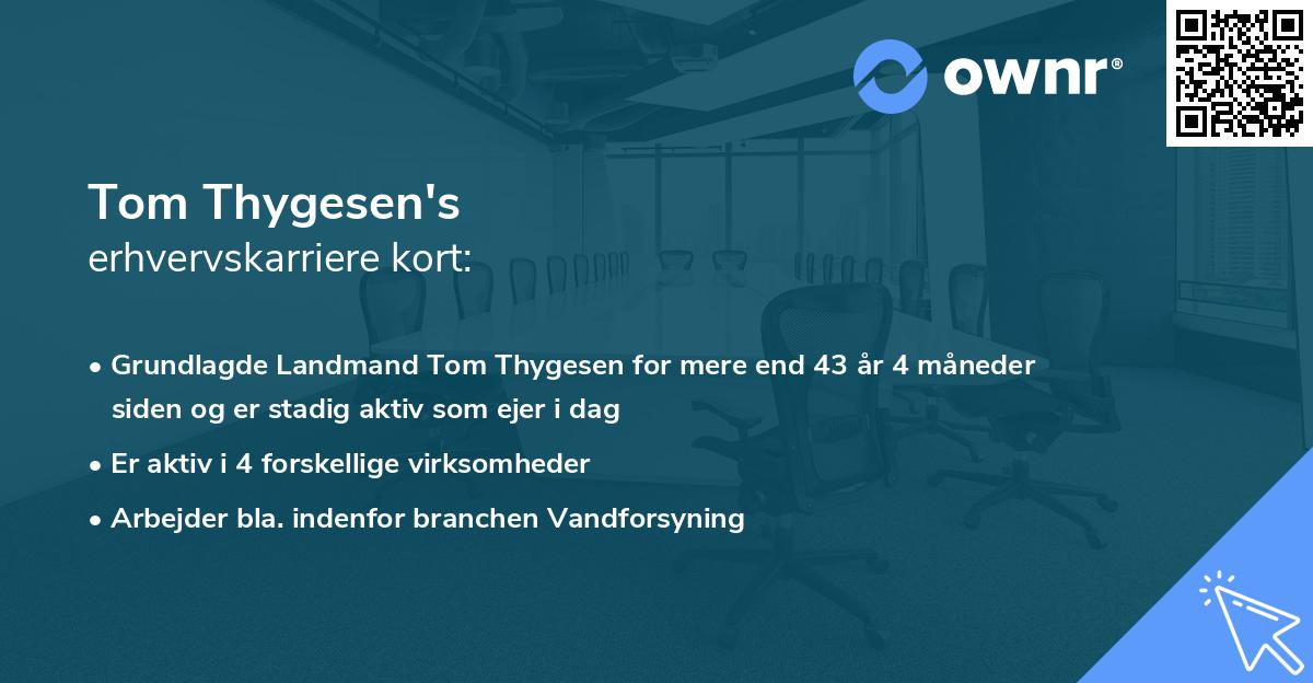 Tom Thygesen's erhvervskarriere kort