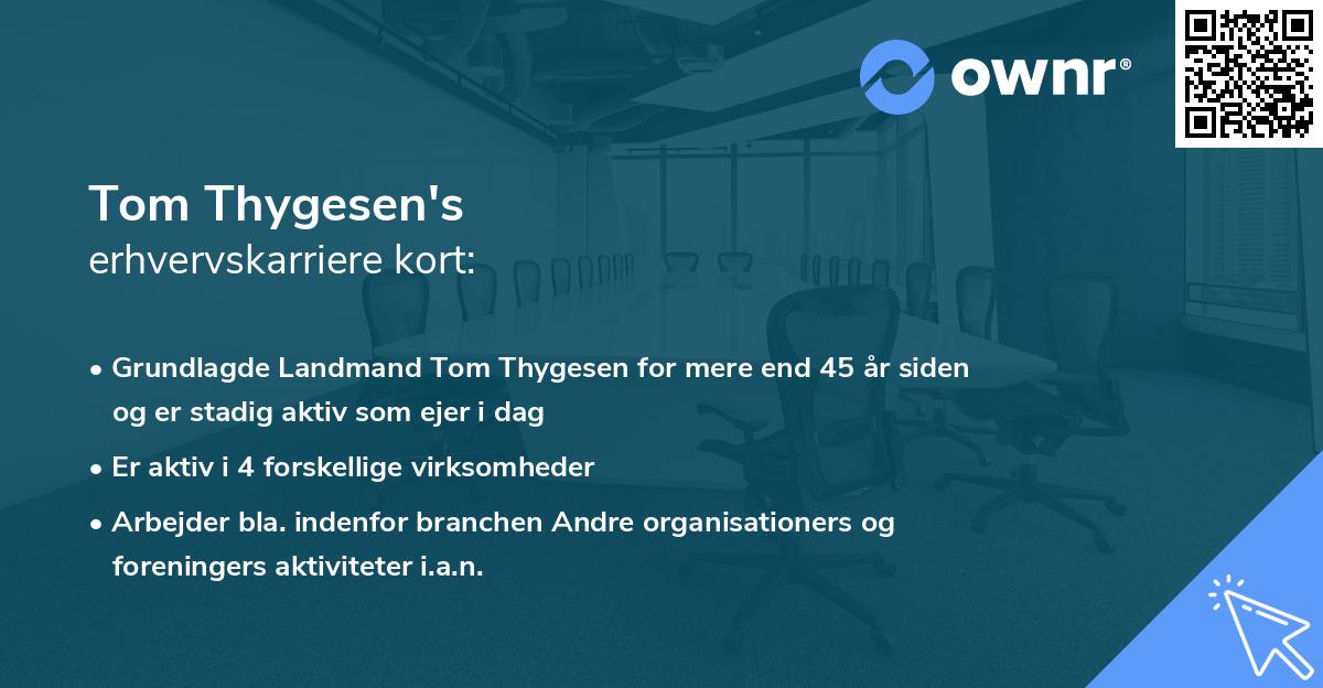 Tom Thygesen's erhvervskarriere kort