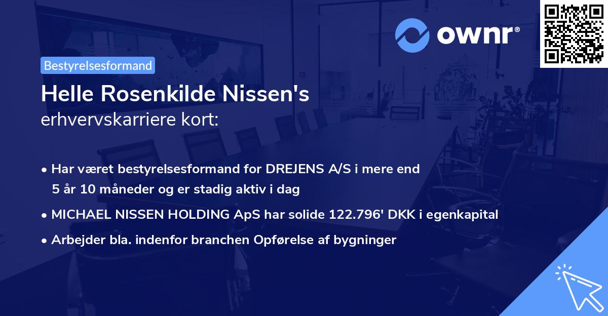Helle Rosenkilde Nissen's erhvervskarriere kort