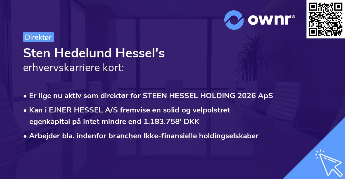 Sten Hedelund Hessel's erhvervskarriere kort