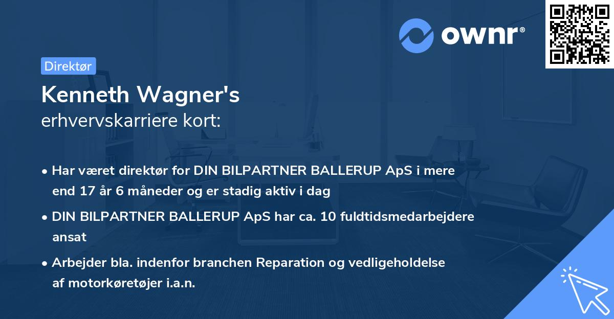 Kenneth Wagner's erhvervskarriere kort