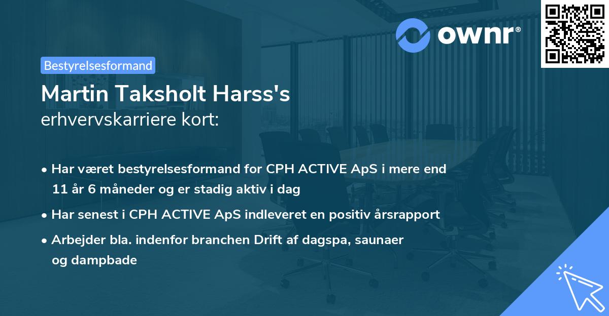 Martin Taksholt Harss's erhvervskarriere kort